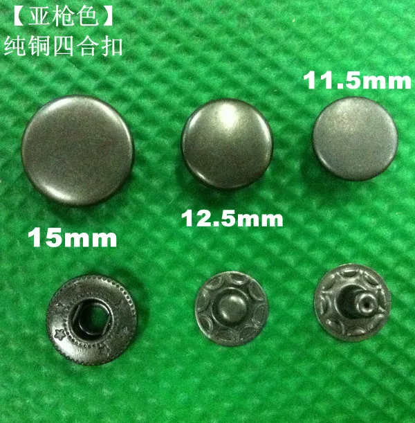 

30 sets/pack Matte Gun Round Metal Snap Button No Sewing Press Studs Fasteners Leathercraft Clothes Bags Shoe Free shipping