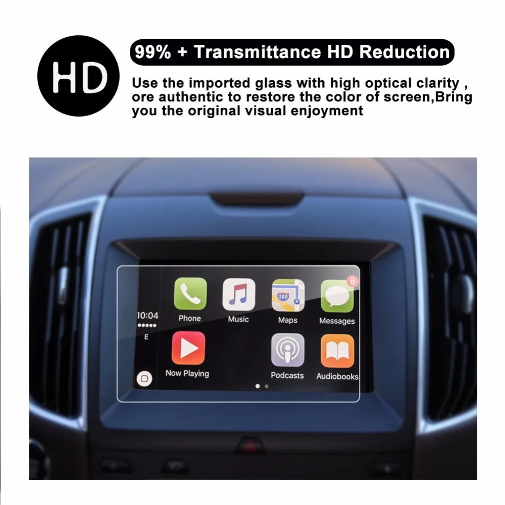 

RUIYA screen protector for Ford Edge sync 2 sync 3 AppLink My Ford 8inch car navigation screen,9H tempered glass protective film