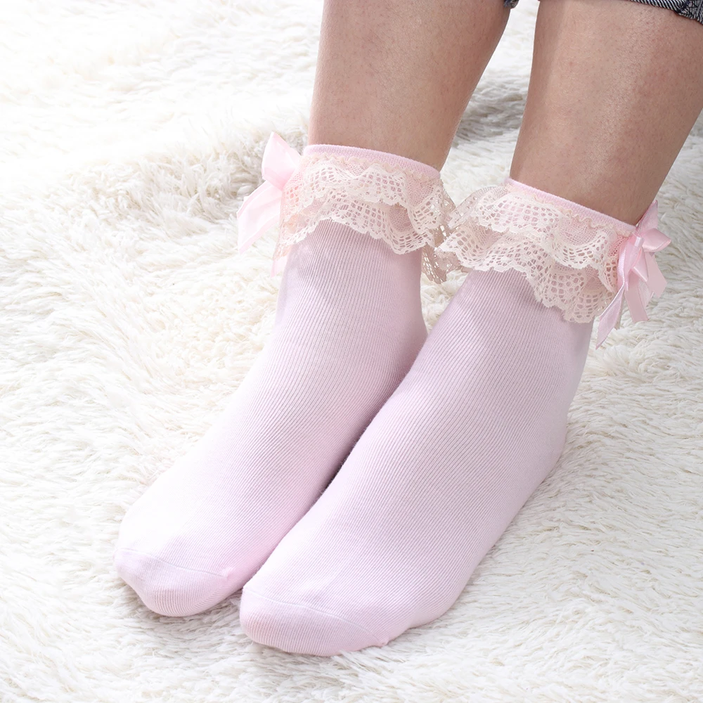 Baby Girls Sweet Lace Ruffle Frilly Ankle Socks Princess Cotton Short Socks Hot 