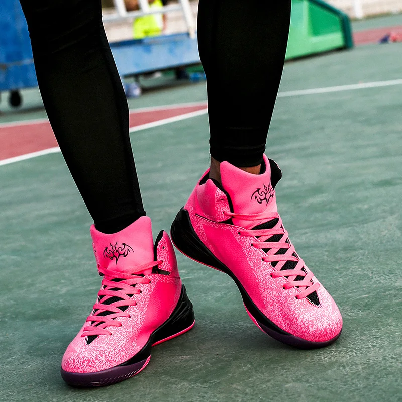 Tallas grandes 39-45 hombres deporte Baloncesto zapatos mandarín pato alto cojín zapatillas atléticas tobillo botas trotar Traing balancesto