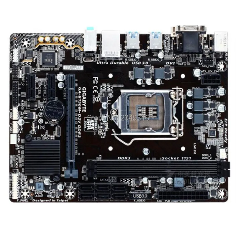

LGA1151 For Gigabyte GA-B150M-D2V DDR3 Original Used Desktop B150 Motherboard B150M-D2V DDR3 USB3.0 SATA3