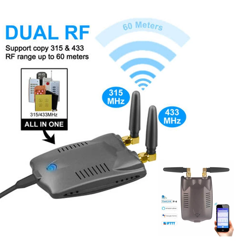 Интеллектуальный двухдиапазонный Wi-Fi до 315/433 МГц RF easy micro-link app дистанционное управление переключатель синхронизации охранной сигнализации хост для Ewelink
