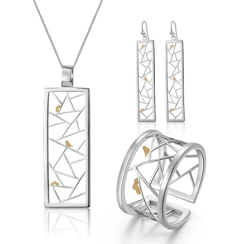 Lotus Fun-Conjunto de joyería de plata de ley 925 auténtica para mujer, joyería fina, elemento Oriental, decoración de ventanas, diseño de corte de papel 1