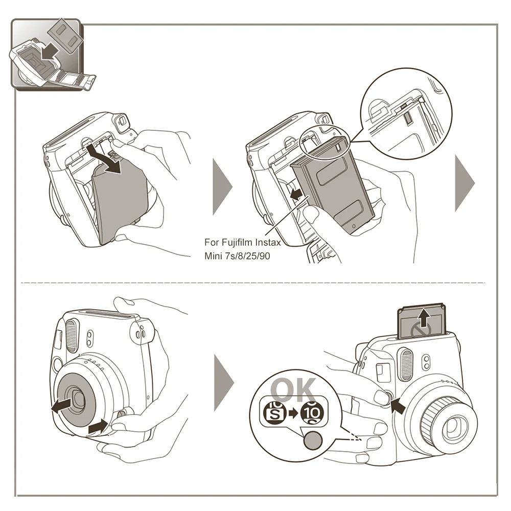 Белая пленка для Fuji Instax Мини-пленка Фотобумага моментальной печати Радуга Снимок Альбом для ЖК-дисплея с подсветкой Fujifilm Instax Mini 7 s/8/25/90/9 10-100 листов