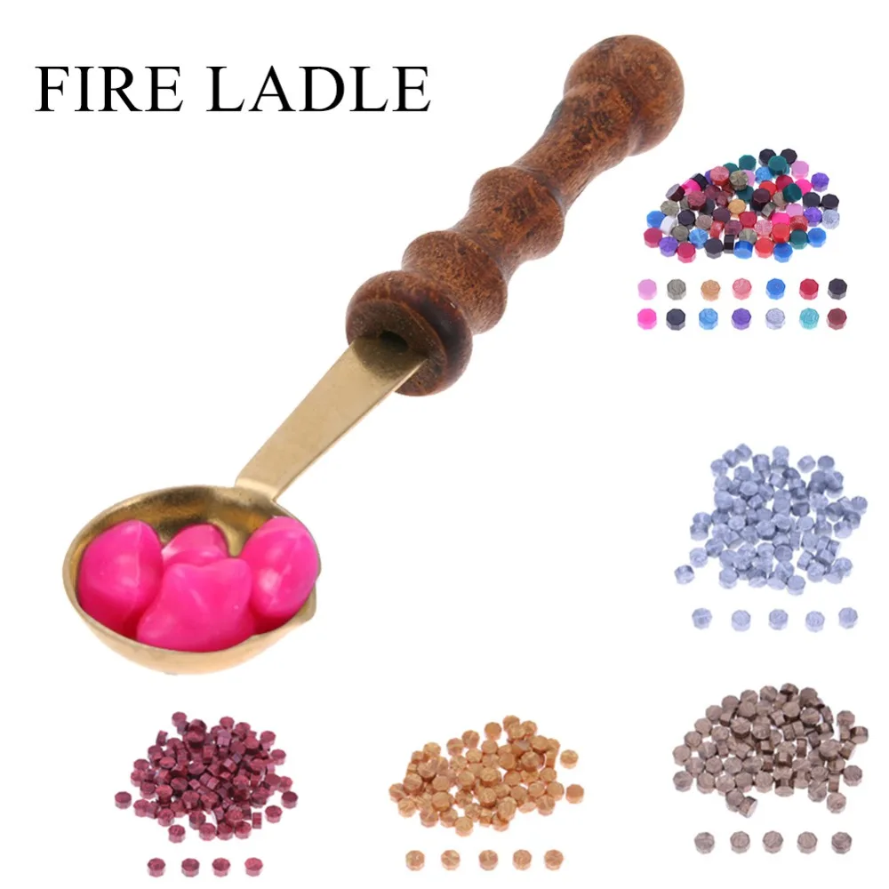 

Brass Paint Wax Spoon for Envelope Sealing Stamp Decor Long Handle Wax Melting Spoon Sealing Wax Stick Granule Melting for Cards
