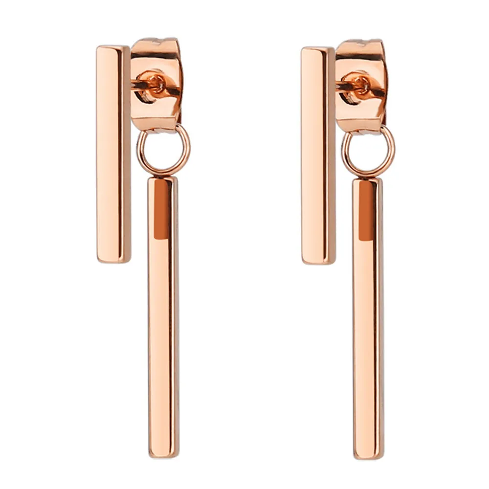 

Korean fashion woman earrings stainless steel jewelry Metal Geometric rose gold earrings female accessories women gifts