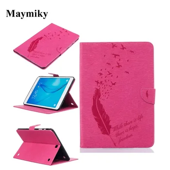 

Maymiky Magnet PU Leather Wallet Cover Case For Samsung Galaxy Tab A 9.7 T550 T555 SM-T550 SM-T555 9.7" Tablet Cover Shell Case