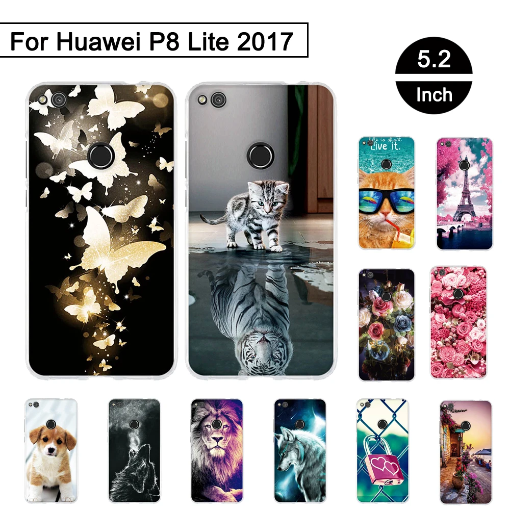 Чехол из ТПУ для Huawei P8 Lite 2017 / Honor 8 lite P9 чехол Nova GR3 чехлы телефонов Мягкий