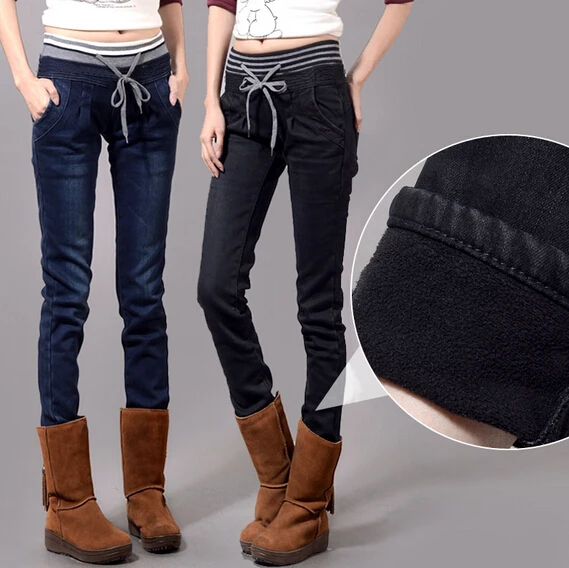 

thick warm women's jeans harem pants female plus size casual trousers XXXXL