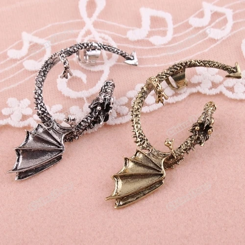 tradeline Lovely! Punk Rock Vintage Gothic Temptation Metal Wrap Fly Dragon Ear Cuff Clip Earrings Handmade! | Электроника