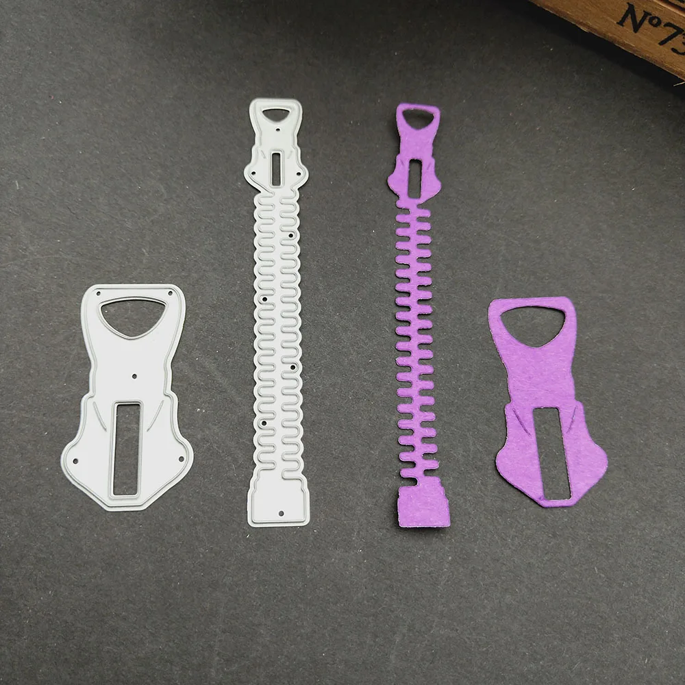 Metal Zipper Cutting Dies Stencil Scrapbooking Photo Album Decor