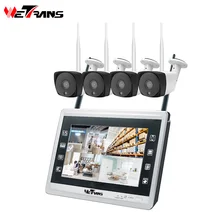 Беспроводная система видеонаблюдения Wetrans 1080P HD 4CH NVR Wi-Fi с ЖК-дисплеем, комплект смарт-домашней камеры, система наблюдения, уличная сигнализация