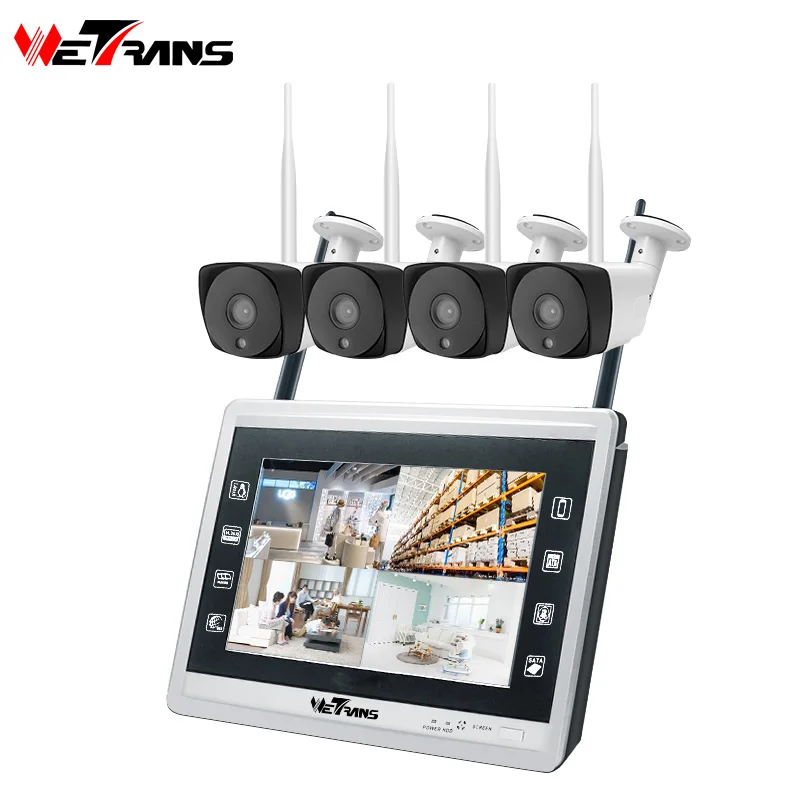 Wetrans Беспроводная CCTV камера система 1080P HD 4CH NVR Wifi жк дисплей умный дом набор
