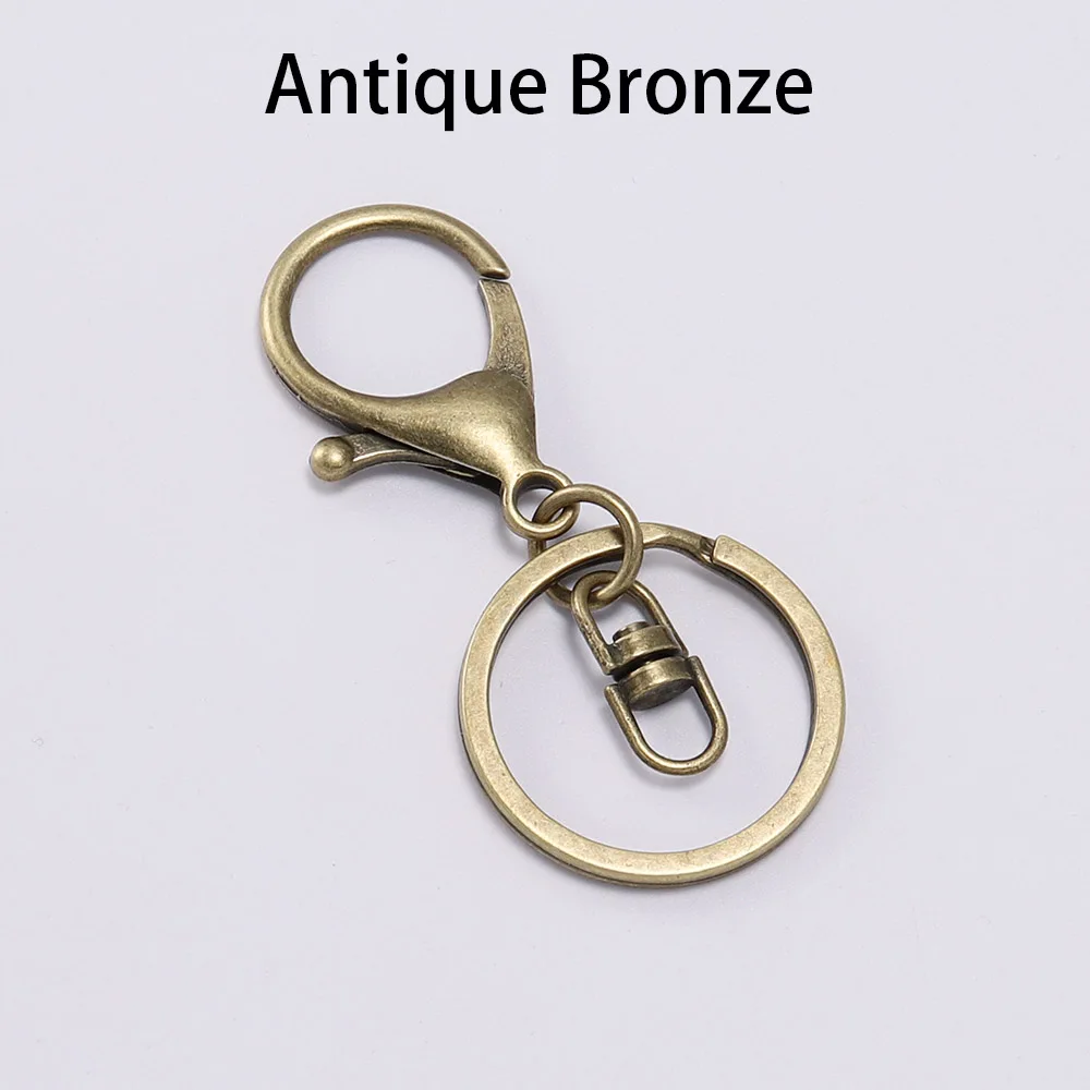 5pcs/lot Gold Color Key Chain 30mm Keychain Long 70mm Lobster
