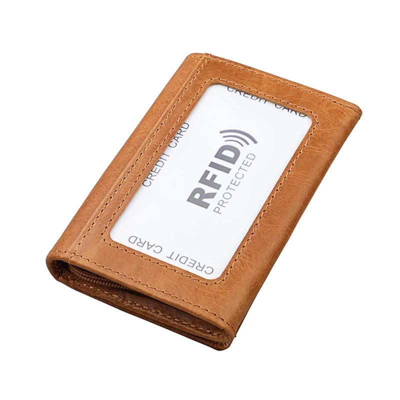 HMILY Женский кошелек из натуральной кожи тонкий женский кошелек RFID кредитница и ID держатель для карт Сменные кошельки женские - Цвет: Brown