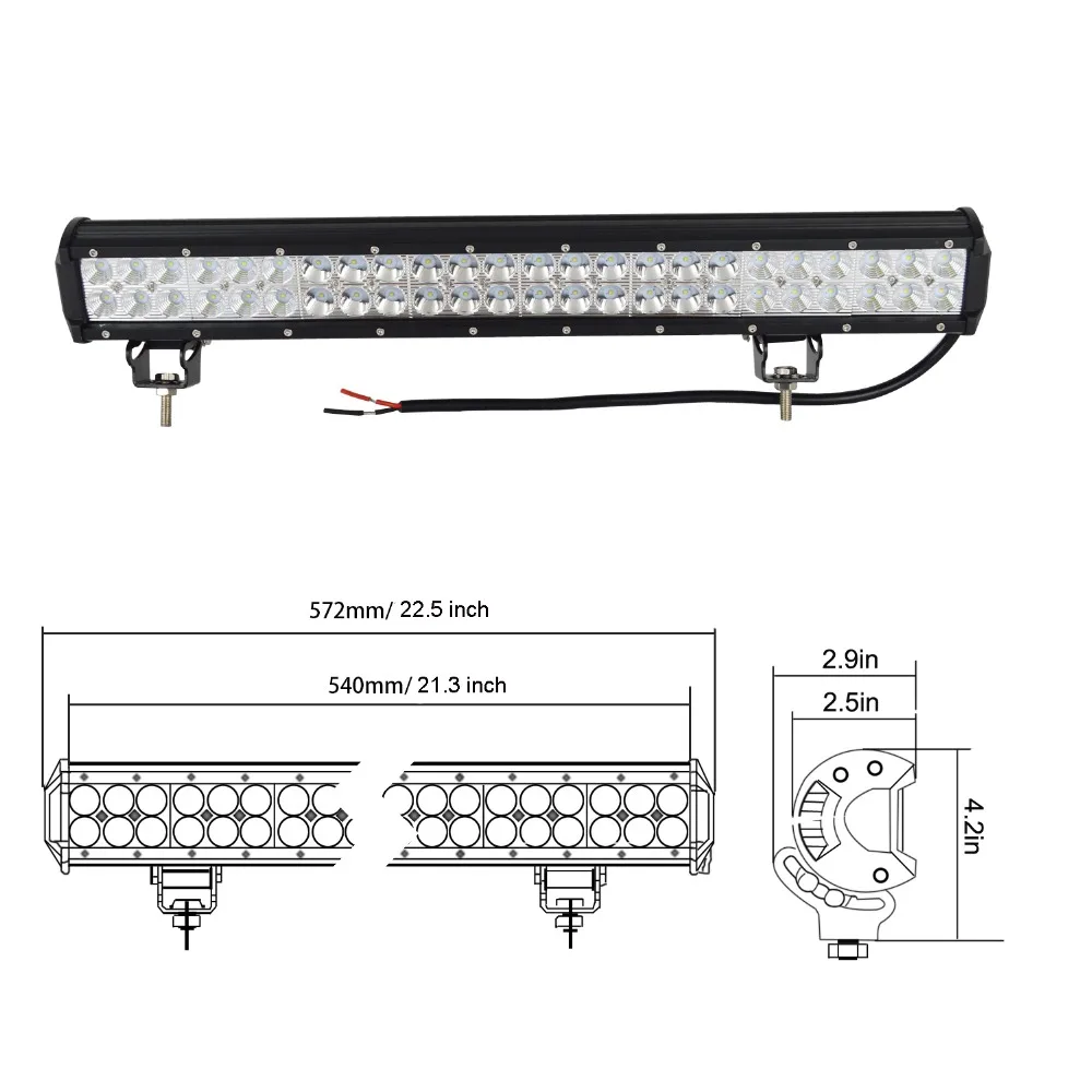 20 мм/22 28 36 дюймов 126 Вт 144 Вт 180 Вт 234 Вт внедорожный светодиодный рабочий светильник бар комбо балка для трактора грузовых автомобилей atv внедорожник вождения светильник 12v 24v