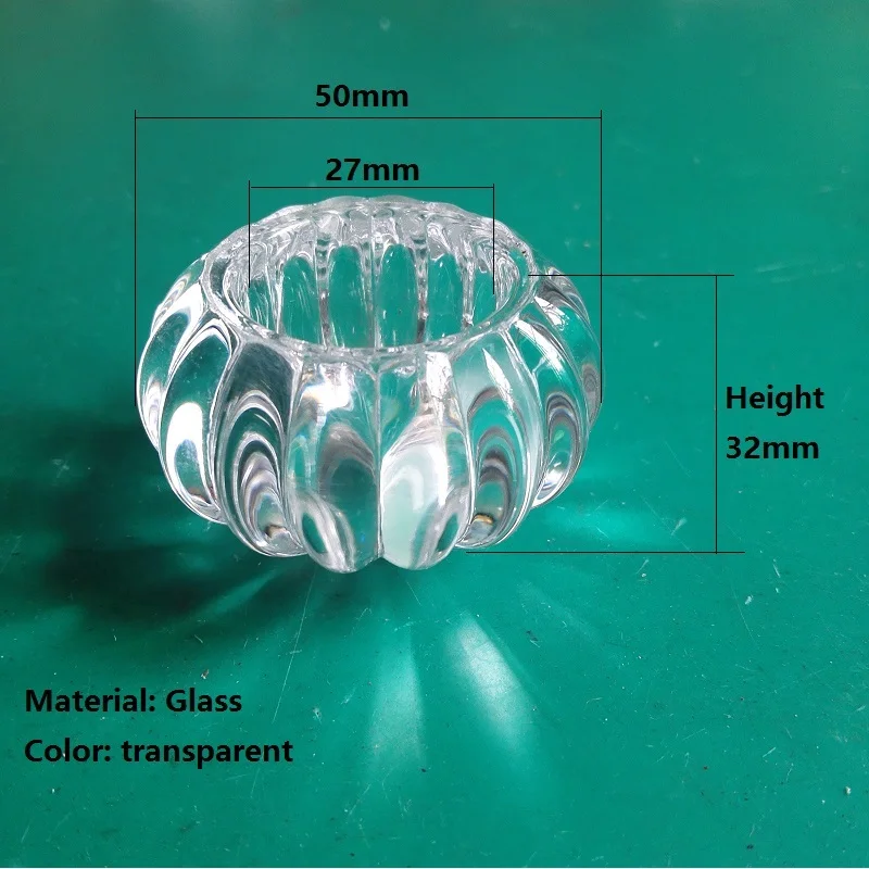 2 шт./партия, стеклянная прозрачная тыква, настенный светильник, декоративный шар для осветительных аксессуаров, размер 50*32*27 мм, другая сторона 11 мм