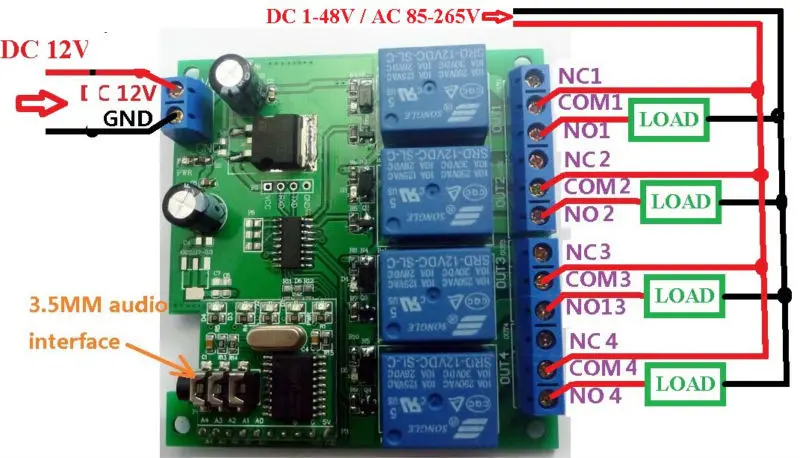 DC 12V 4CH MT8870 DTMF релейный телефонный декодер голоса модуль дистанционного управления