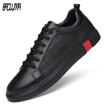 

Men's Brand High quality leather Spring Summer Breathable Male Casual Leather Shoes Adult Luxury Flat Footwear Comfortable