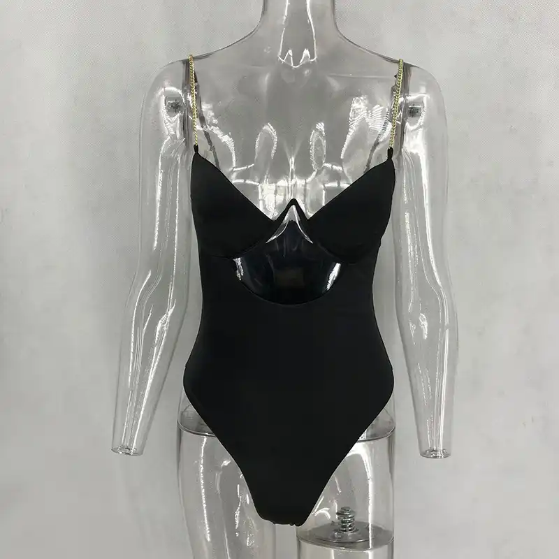 gold chain strap bodysuit