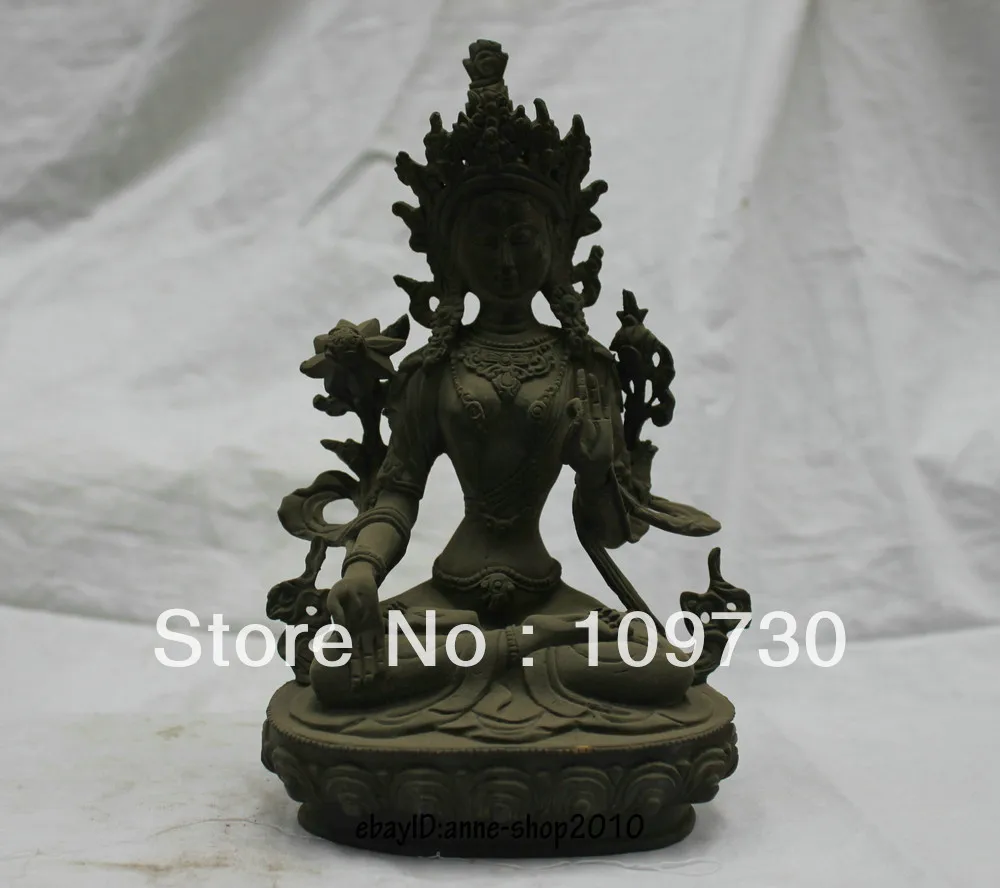 

fast ship dh00123 China Tibetan Buddhism Old Bronze statue White Tara KuanYin Goddess Mercy Buddha