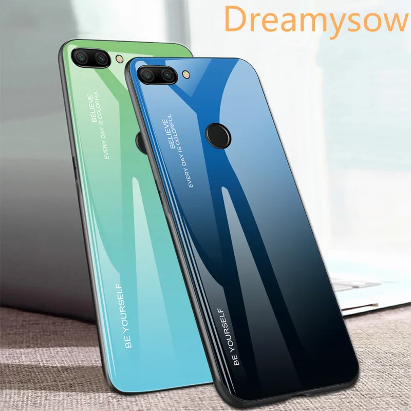 

Gradient Tempered Glass Phone Case For Huawei Honor 10lite 8X Mate 20 Pro Mate 10 P20 Lite P Smart Plus Nova 4 3i 3 3e 2i Cover