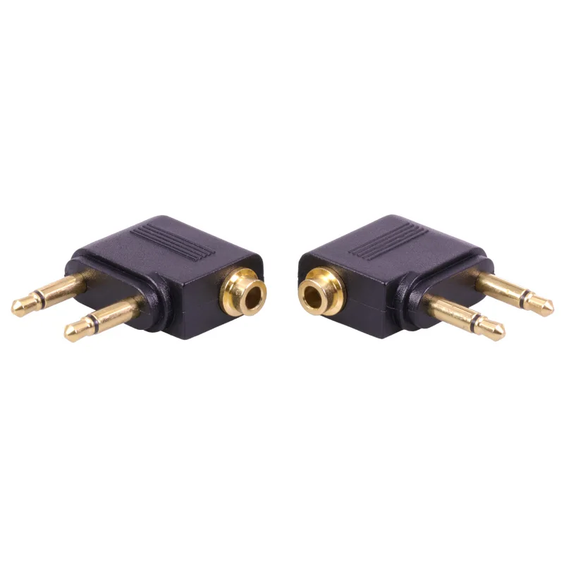 50PCS Mono Jack 3 5 Gold plated Airplane Headphone Audio Converter Double 3 5mm Mono Plug to 3 5mm Dual Channel Stereo Jack