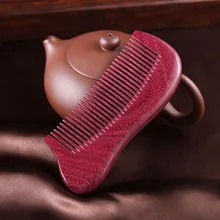 Деревянная расческа ручной работы из натурального фиолетового сандалового дерева, забота о здоровье, расческа для волос