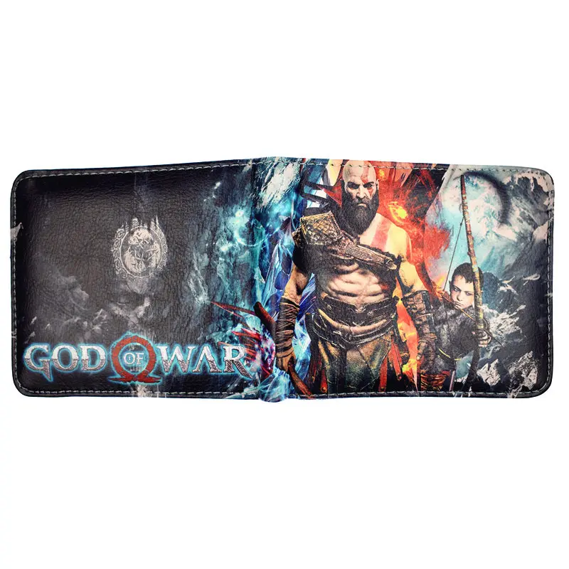 Новое поступление Хит Игры God of War 4 Kratos кошелек мужской PU короткий кожаный кошелек держатель кредитной карты с карманом для монет - Цвет: God of War 05
