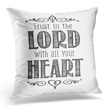 

Pillow Cover Christian Biblical Calligraphy Style Design Trust The Lord Proverbs White Pillow Case Home Pillowcase