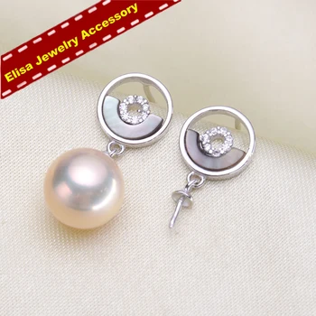 

S925 Sterling Silver Drop Earrings Findings&Components Women DIY Accessory Of Earrings 3Pairs/Lot Silver Colors