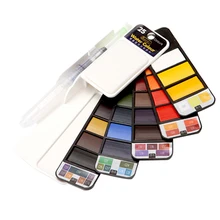 Портативная твердая краска на водной основе набор с краской кисти яркие цвета Акварельная краска пигмент набор для студентов художественные принадлежности