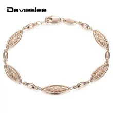 Davieslee 585 браслет на цепочке из розового золота для женщин и девушек браслет с шармом модное ювелирное изделие подарок на день рождения Новое поступление DCB12