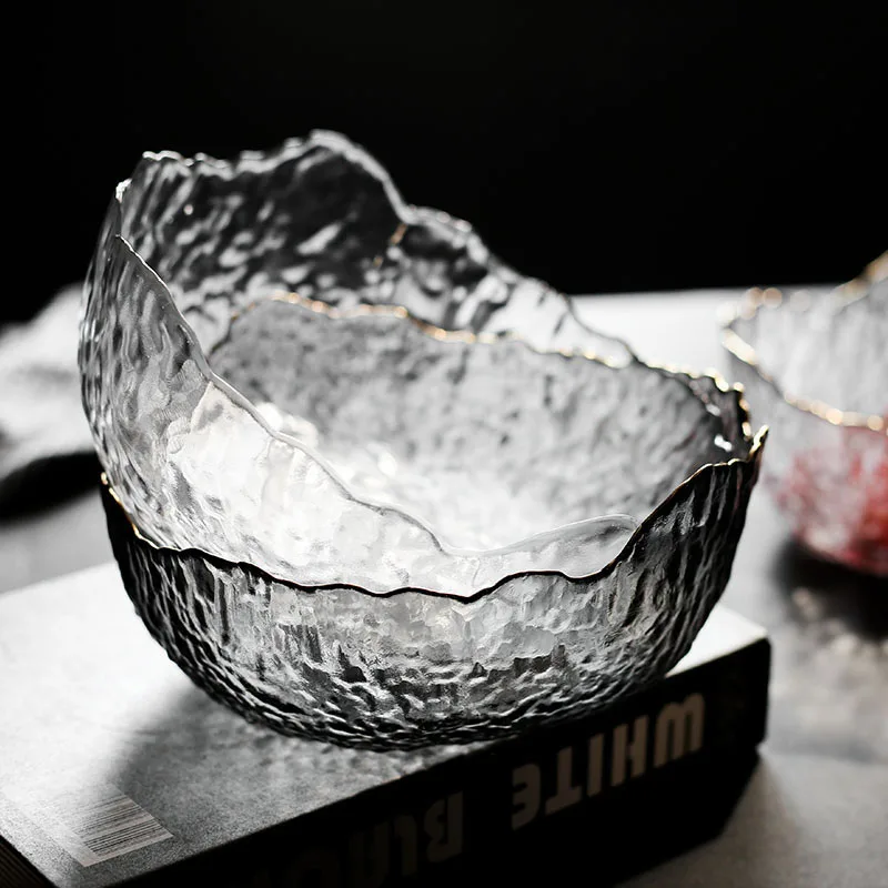

KINGLANG Nordic Elegant Big Glass Bowl Fruit Salad Bowl for restaurant and home use
