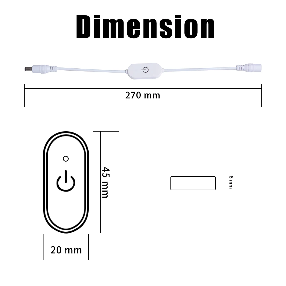 DC12V-24V 3A светодиодный диммер сенсорный переключатель яркость функция памяти с DC Женский штекер для управления Светодиодный светильник