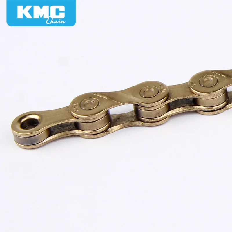 Top KMC X9 Golden Alloy Iron 9/18/27 Speed Bike Chain MTB Mountain Road Bike Universal Bicycle Chain 116 Links Missing Connect Links 2