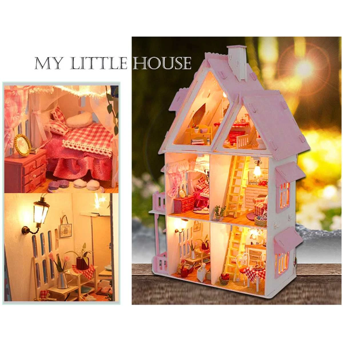 large wooden dolls house furniture