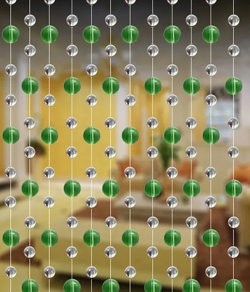10 м/Крытый декоративный хрустальный стеклянный шарик занавес, свадебные принадлежности праздничный сценический фон украшение - Цвет: Green