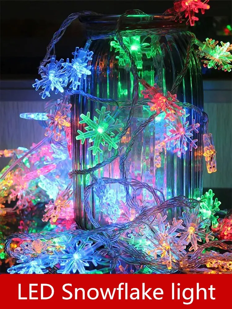 Originality LED Snowflake light Led bedroom decoration string lamp Plug-in USB Outdoor Tree Decorative Colored Lamp | Дом и сад