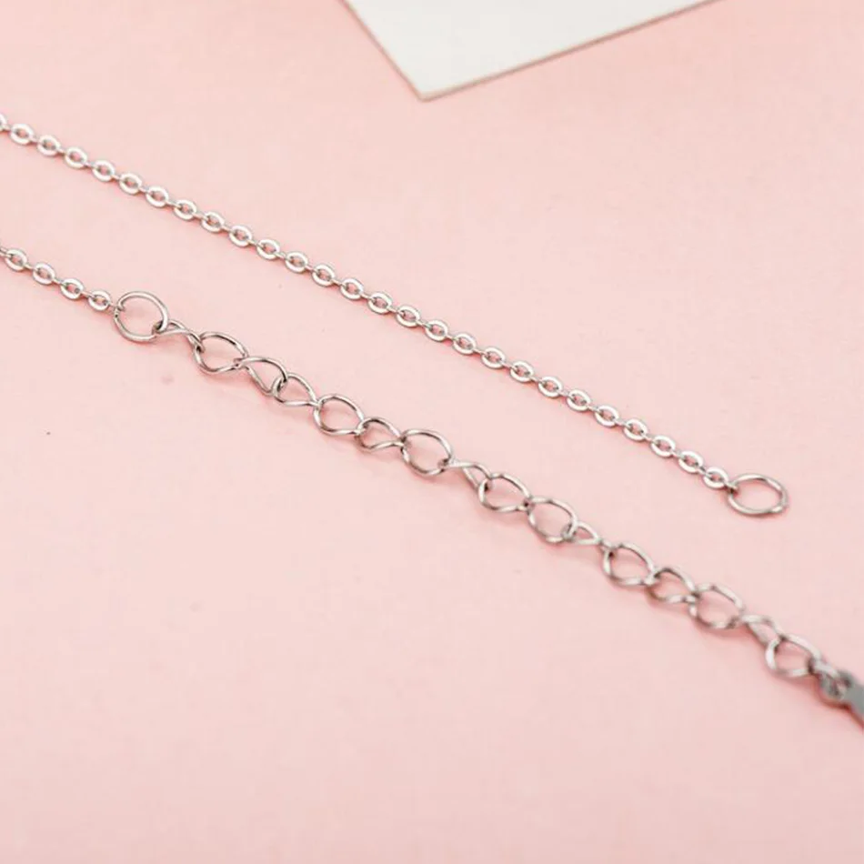 Подлинный eleshe 925 пробы Серебряное ожерелье для женщин и мужчин 45 см регулируемая Длинная цепочка ожерелье модное ювелирное изделие ожерелье