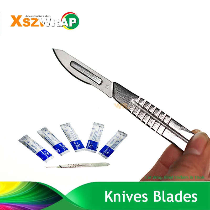 

14*1.1cm 5Pcs Blade With Stainless Steel Knife For Car Vinyl Wrap Cutting Car Wrapping Tools Knife Car Wrap Knife
