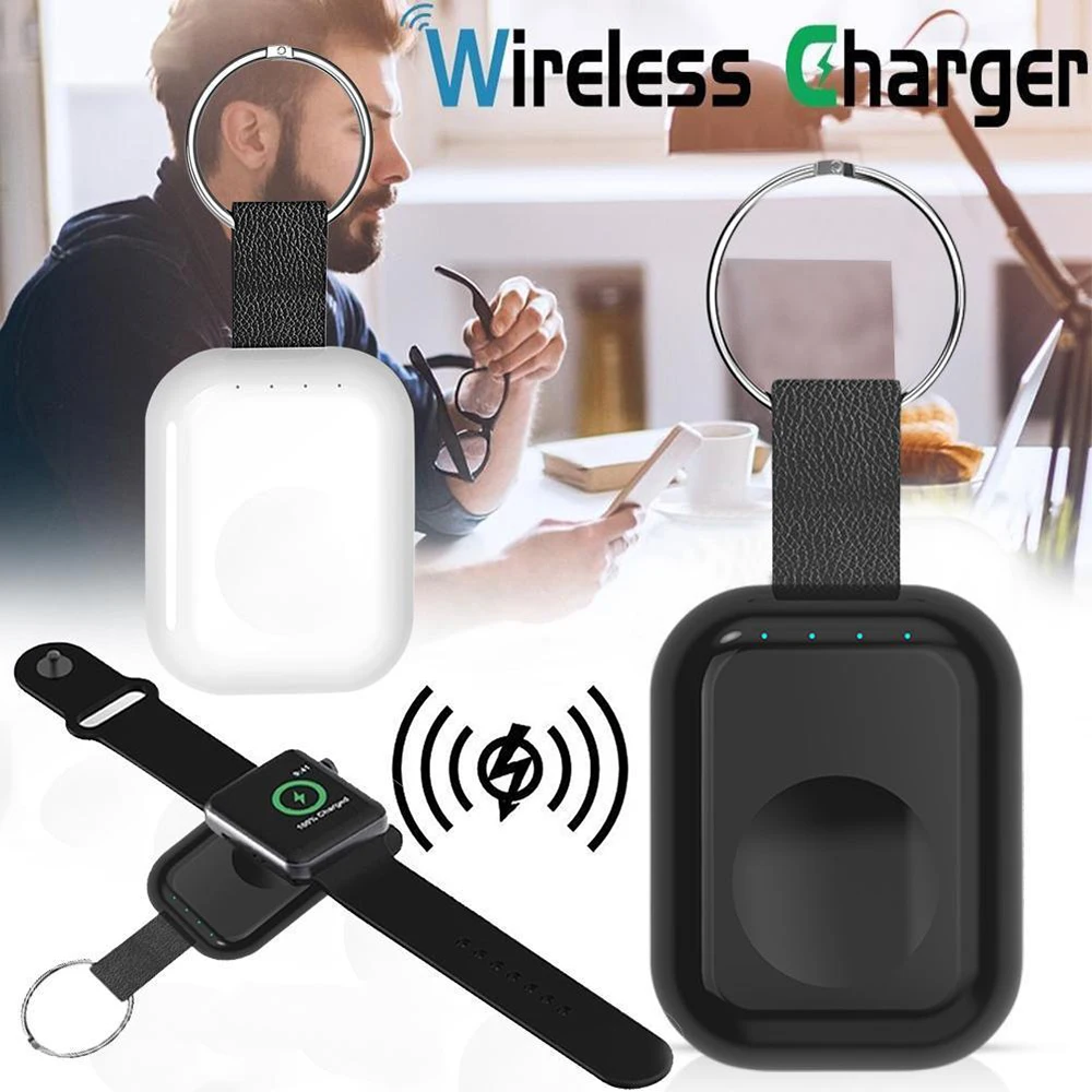 

Wireless Charger Power Bank for i Watch 1 2 3 4 Portable Mini Wireless Charger External Battery Pack KeyChain for Apple Watch