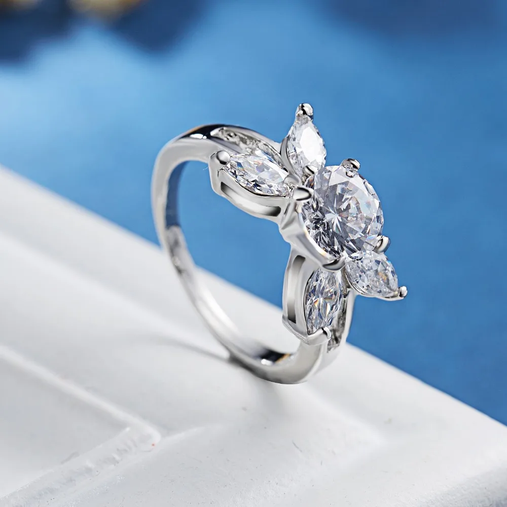 Rinhoo Новое Поступление Женское кольцо с цирконом для помолвки Элегантный Кристалл австрийский Свадебный CZ модные ювелирные Кольца Подарочные