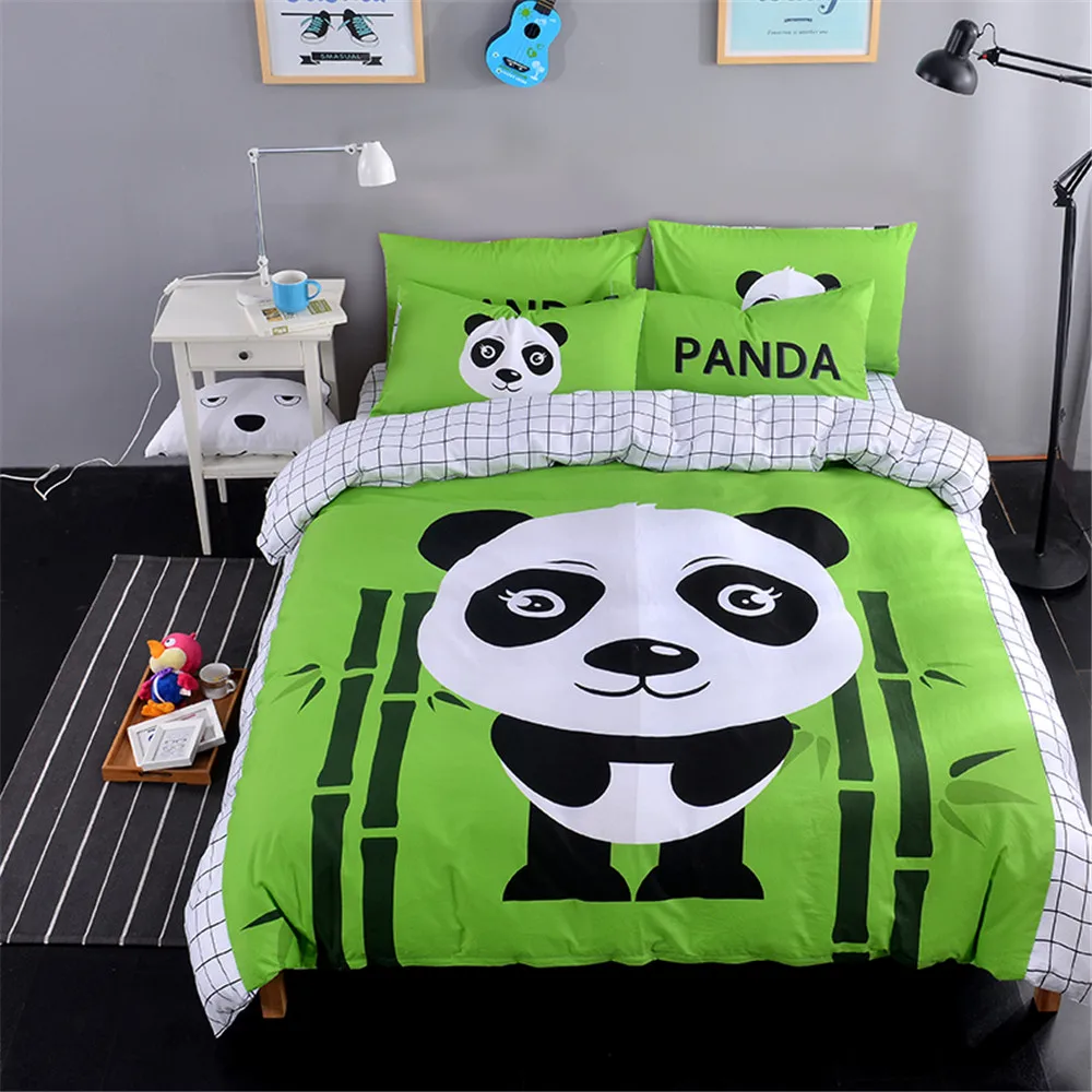 

Cartoon New Design Happy Panda Printing Kids/Children 4PC Bedding Sets For King Queen Full Twin Size Home Decoration NO Filler