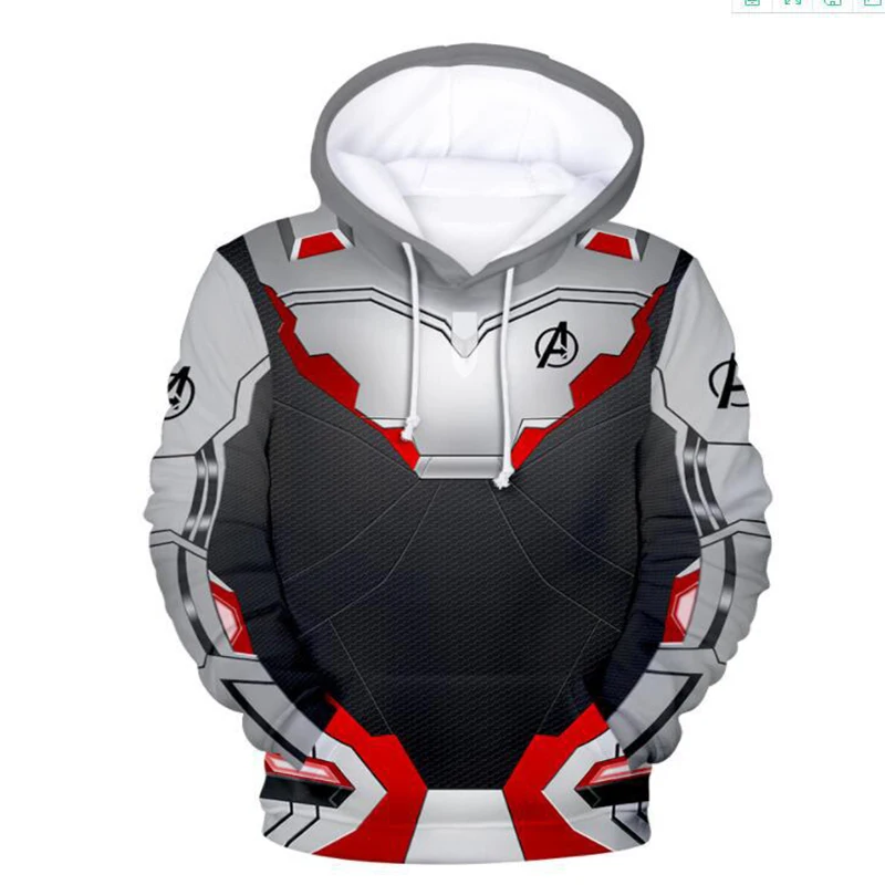 Movie Avengers Endgame Quantum Realm Sweatshirt Jacket Advanced Tech Hoodie Cosplay Costumes superhero Iron Man Hoodies