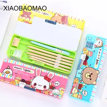 

Multi-function Automatic Pencil Box Practical Double Layer Plastic Pencil Case School Supplies Gift wholesale