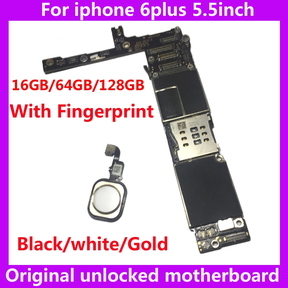 

16GB 64GB 128GB Original motherboard With / without touch ID for Iphone 6 Plus 6Plus unlocked mainboard IOS System logic board