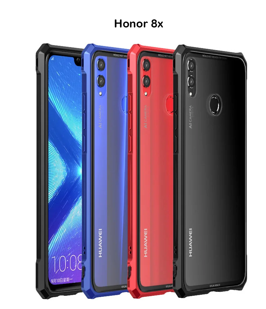 Honor 8X чехол металлический бампер стекло задняя крышка для huawei Honor 8x Honor8x прозрачный чехол из закаленного стекла для телефона