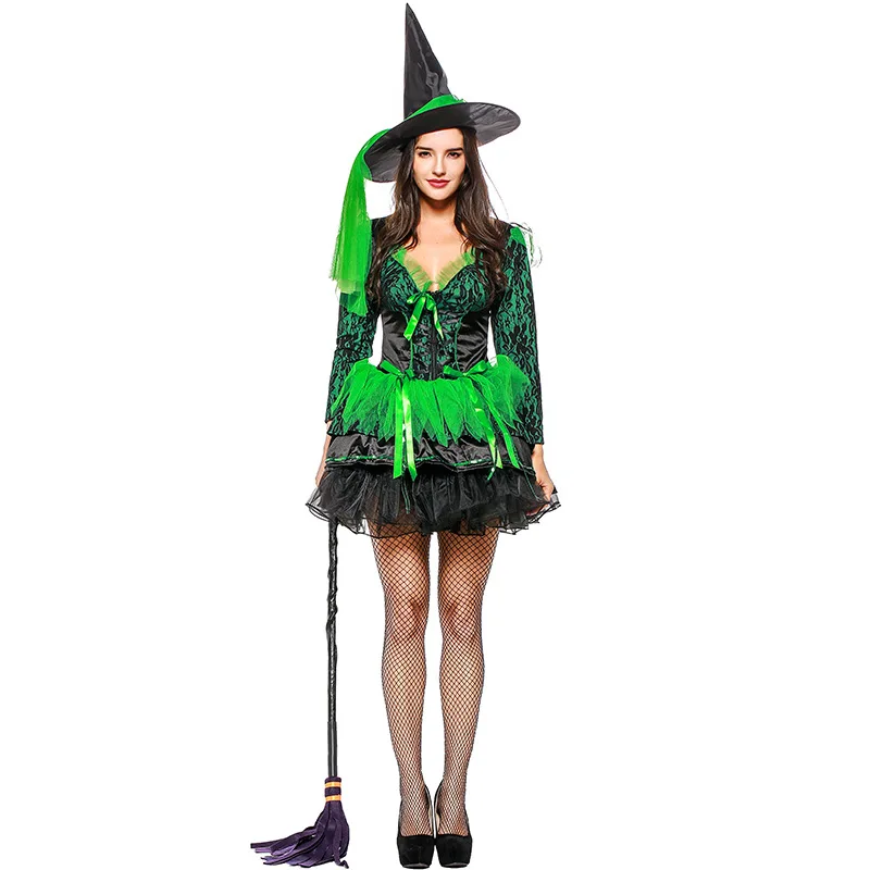 Halloween Party Costume Adult Women Dresses Halloween Party Dress Green