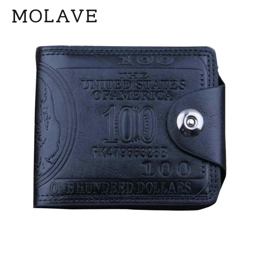 MOLAVE Wallets Wallet Male Solid CardHolder PU Leather US Dollar Bill Hasp Wallet Brown black Wallets Bifold  Purse May25